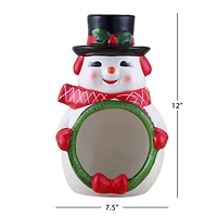 12" Ceramic Musical Snowman Candy Bowl