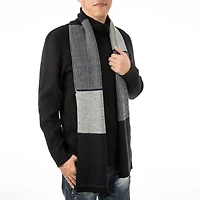 Glitzhome® 70" Men's Black, White & Gray Scarf