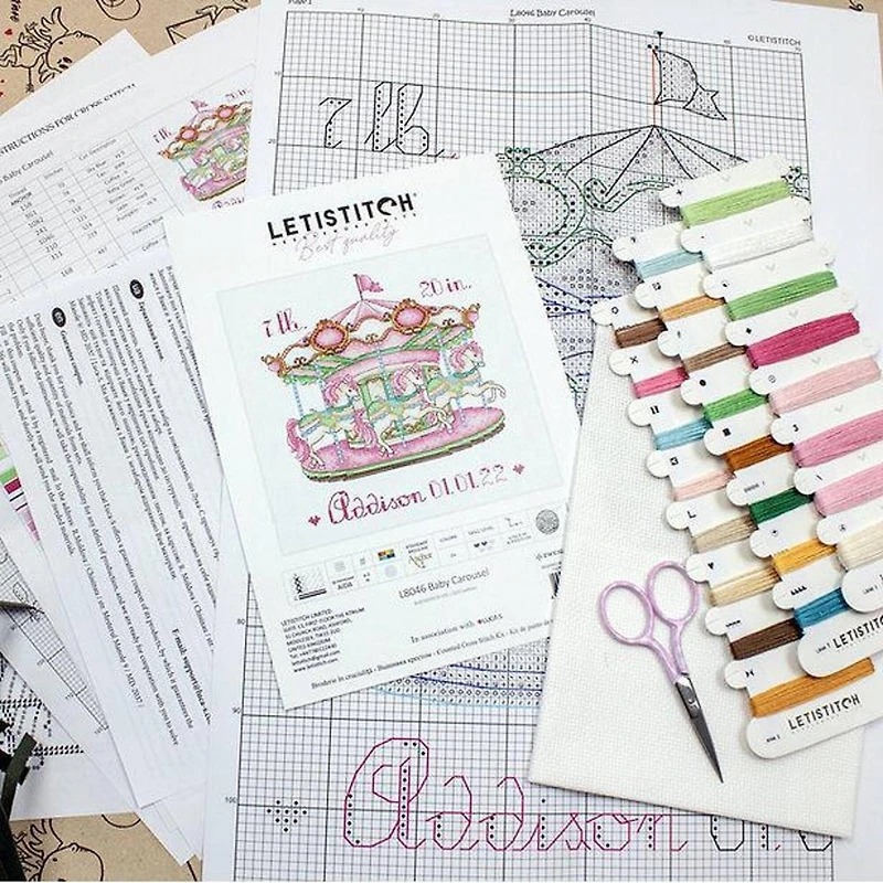 Letistitch Baby Carousel Counted Cross Stitch Kit