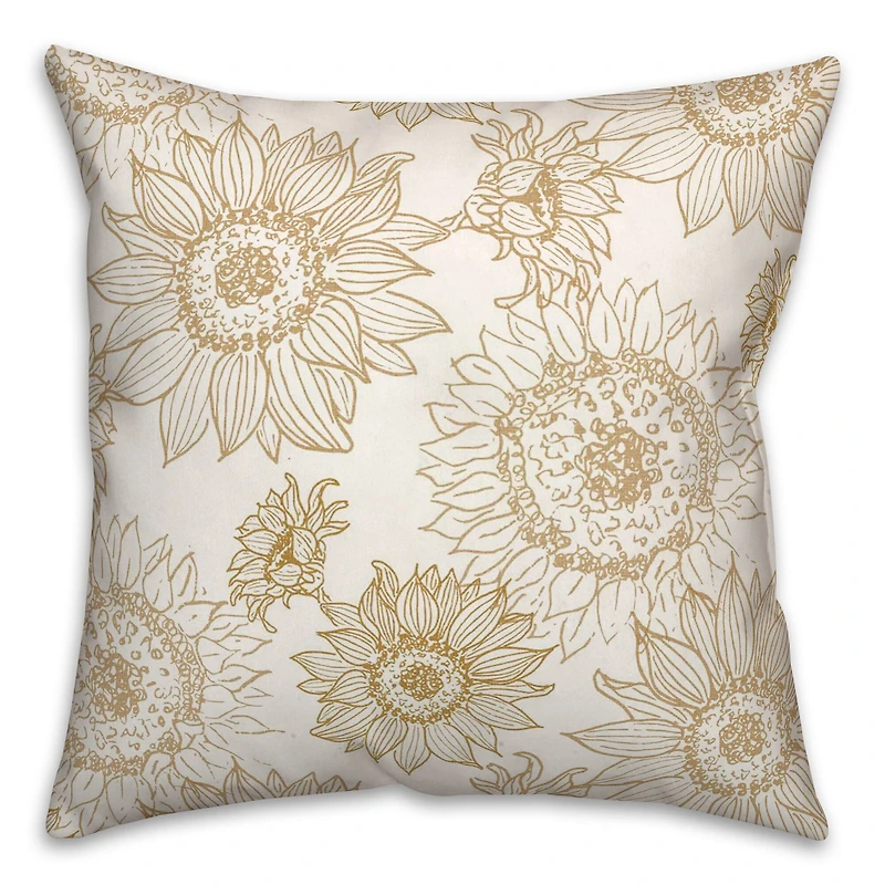 Large Sunflower Head Throw Pillow