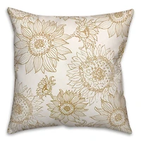 Large Sunflower Head Throw Pillow