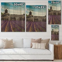 Designart - Lavender Field With Abbey In France
