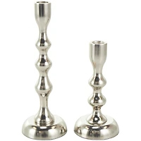 Contemporary Aluminum Taper Candle Holder Set