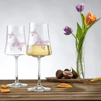 JoyJolt® 19oz. Meadow Butterfly Crystal White Wine Glass Set, 2ct.