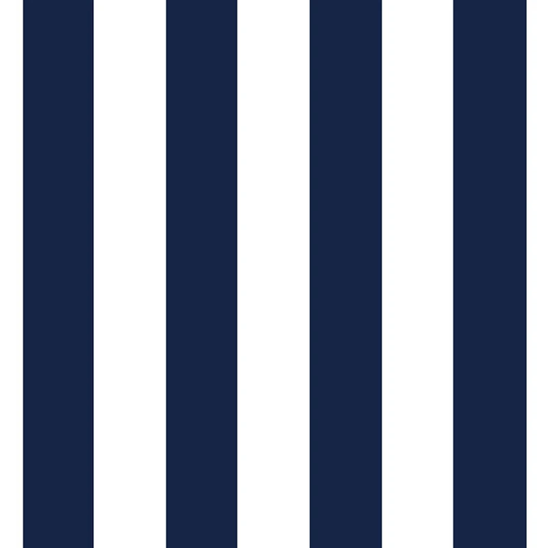 Navy/White Medium Stripe Matte Satin