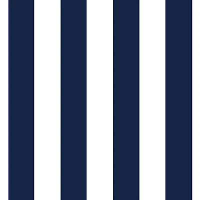 Navy/White Medium Stripe Matte Satin