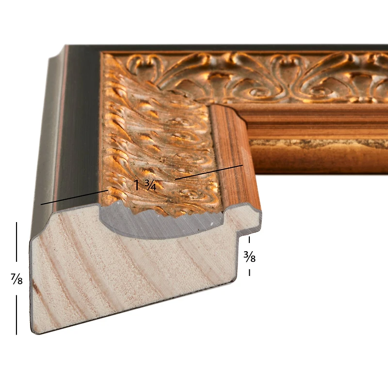 Craig Frames Furio Distressed Gold and Black Picture Frame