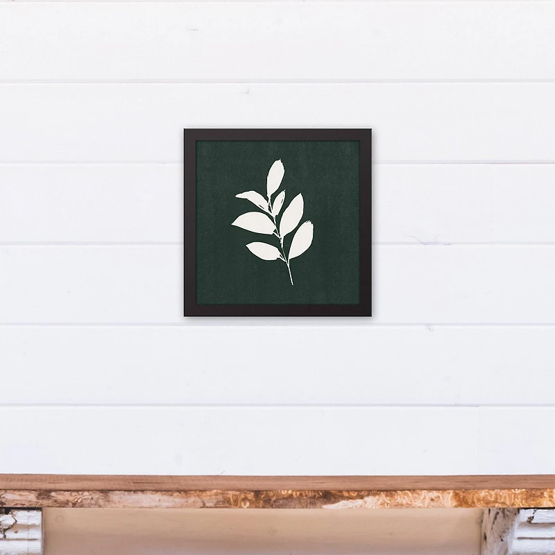 Jewel Tone Leaves 12" x 12" Black Framed Canvas