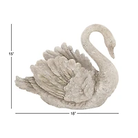 18" Gray Swan Polystone Garden Sculpture