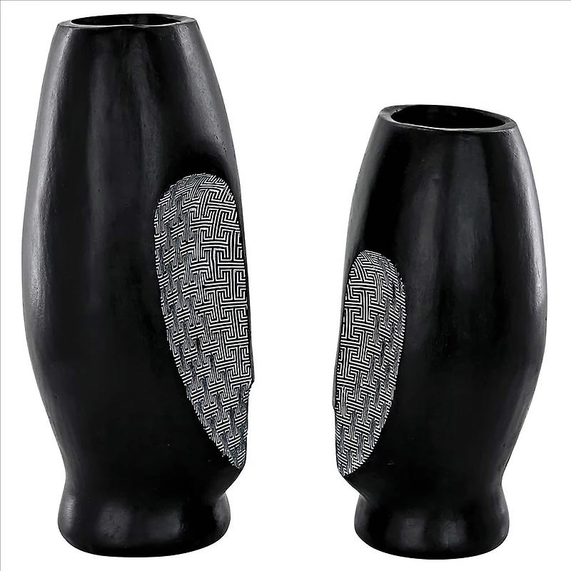 Design Toscano Contemporary Cubist African Mask Sculptural Vase Set