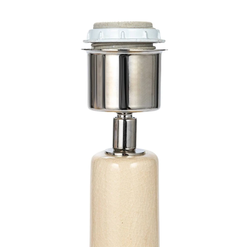 Hello Honey® 23" Cream Handmade Textured Stoneware Table Lamp with Fabric Shade