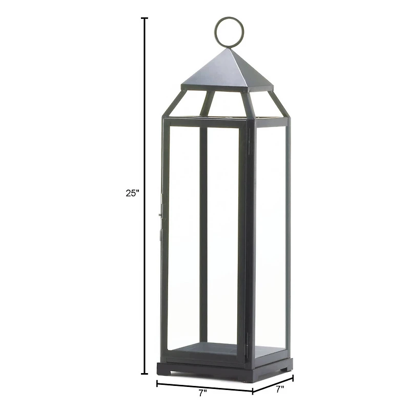25'' Black Contemporary Lantern