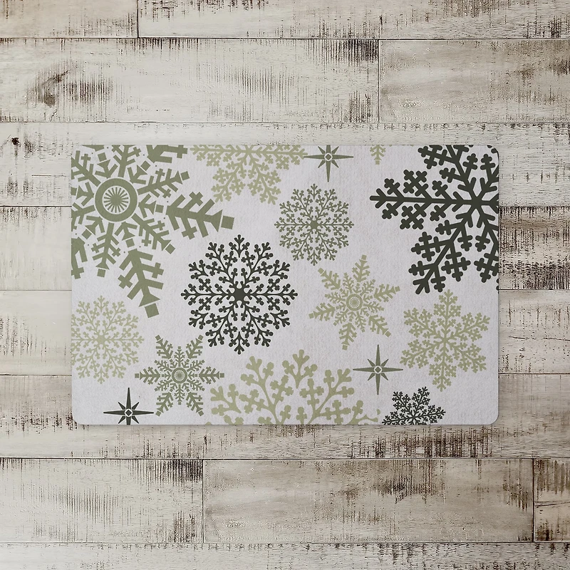Snowflake Pattern 27x18 Floor Mat