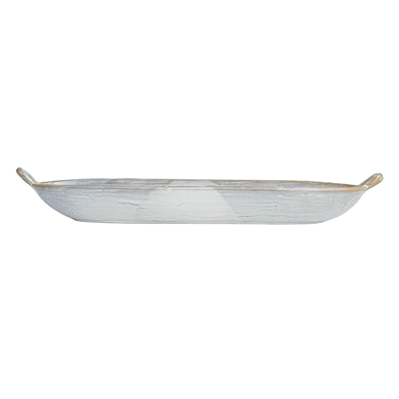 Hello Honey® 13.25" Long White Stoneware Dish with Reactive Glaze