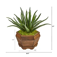 17" Aloe Artificial Plant in Decorative Planter