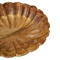 Hello Honey® 8" Natural Boho Carved Wood Bowl with Scalloped Edge