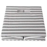 DII® 13" Gray Pinstripe Storage Cube