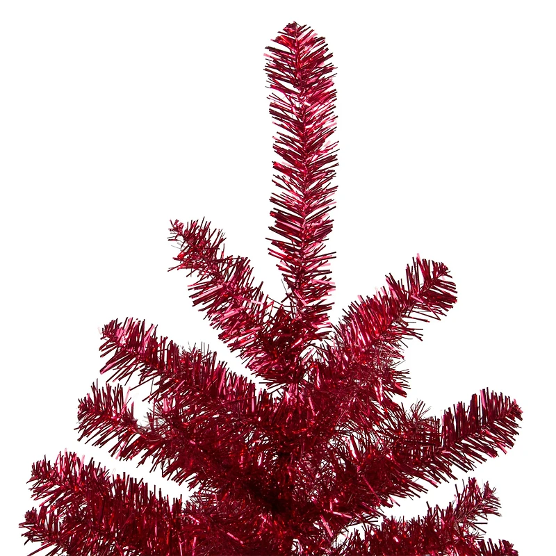 3ft. Unlit Metallic Crimson Tinsel Artificial Christmas Tree