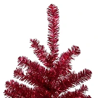 3ft. Unlit Metallic Crimson Tinsel Artificial Christmas Tree
