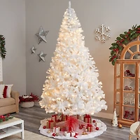 10ft. Pre-Lit White Artificial Christmas Tree, Clear LED Lights