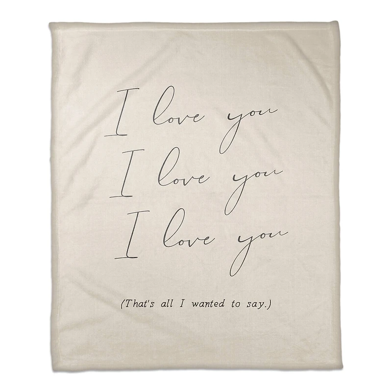50" x 60" I Love You That's All Coral Fleece Throw Blanket