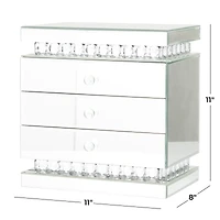 Silver Glam Jewelry Box, 11" x 8" x 11"