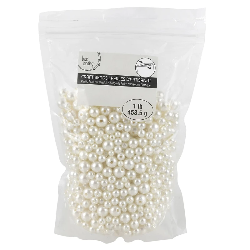 Ivory Plastic Pearl Round Beads by Bead Landing™