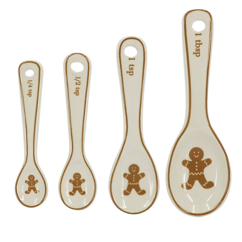 Gingerbread Ceramic Measuring Spoon Set by Ashland®