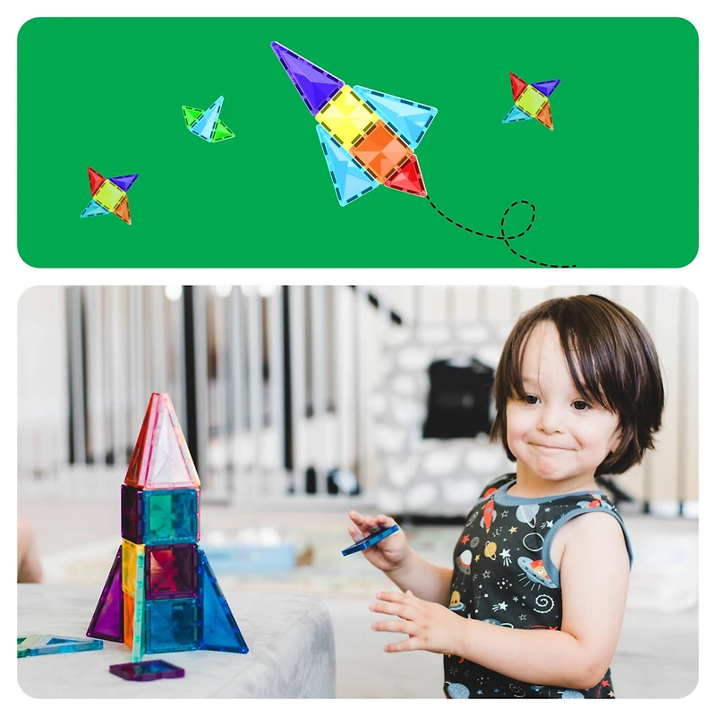 PicassoTiles® 40-Piece Travel Size Building Block Tile Set