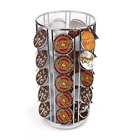 Mind Reader 35 Capacity Rotating Silver Metal Carousel Coffee Pod Holder
