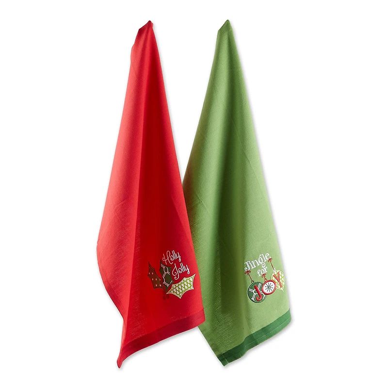 DII® Jingle For Joy Embroidered Dishtowel Set