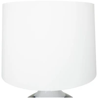 Blue Glass Gourd Style Base Table Lamp with Drum Shade 14" x 14" x 24"