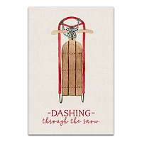 Dashing Snow Sled 20x30 Canvas Wall Art