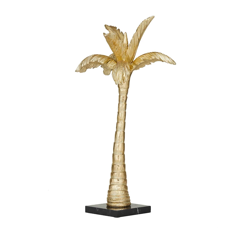 The Novogratz Gold Polystone Coastal Nature Sculpture, 9" x 7" x 20"