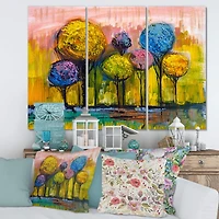 Designart - Colourful Trees Impressionist Landscape IV