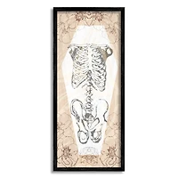 Stupell Industries Floral Skeleton Halloween Layered Framed Giclee Art