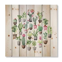 Designart - Cacti In Ceramic Pots In Gentle Tones II