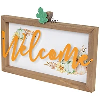 Pumpkins and Sunflowers Welcome Fall Harvest Wall Sign - 11"