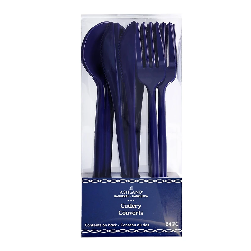 Navy Blue Cutlery, 24ct. by Ashland®