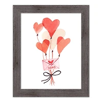Valentine's Balloon Note Western Gray Framed Print