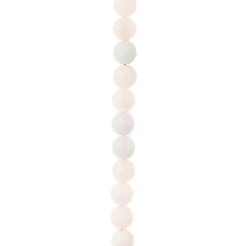 Pink Faceted Silverite Quartz Round Beads, 8mm by Bead Landing™