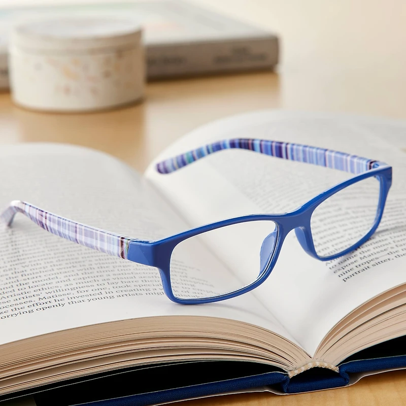 Blue Striped Reading Glasses by ArtMinds
