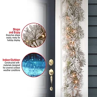 9' x 12" Pre-lit Snowy Bristle Pine Artificial Christmas Garland with 70 Clear Lights
