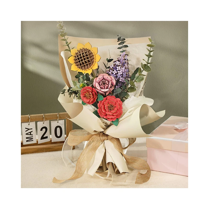 Rowood Wooden Flower Bouquet 3D Wooden Puzzle