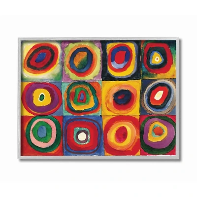 Stupell Industries Abstract Circles Gray Framed Wall Art