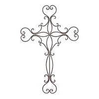 Black Metal Scroll Cross Wall Decor 19" x 0" x 29"