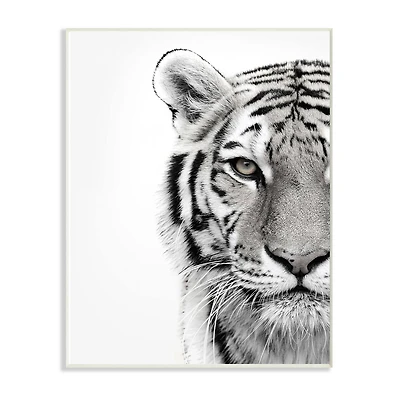 Stupell Industries Black & White Tiger Close Up Wall Plaque