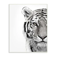 Stupell Industries Black & White Tiger Close Up Wall Plaque