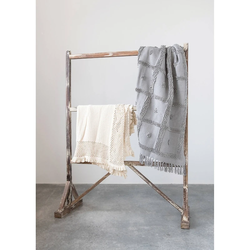 Hello Honey® Grey Cotton Chenille Throw Blanket