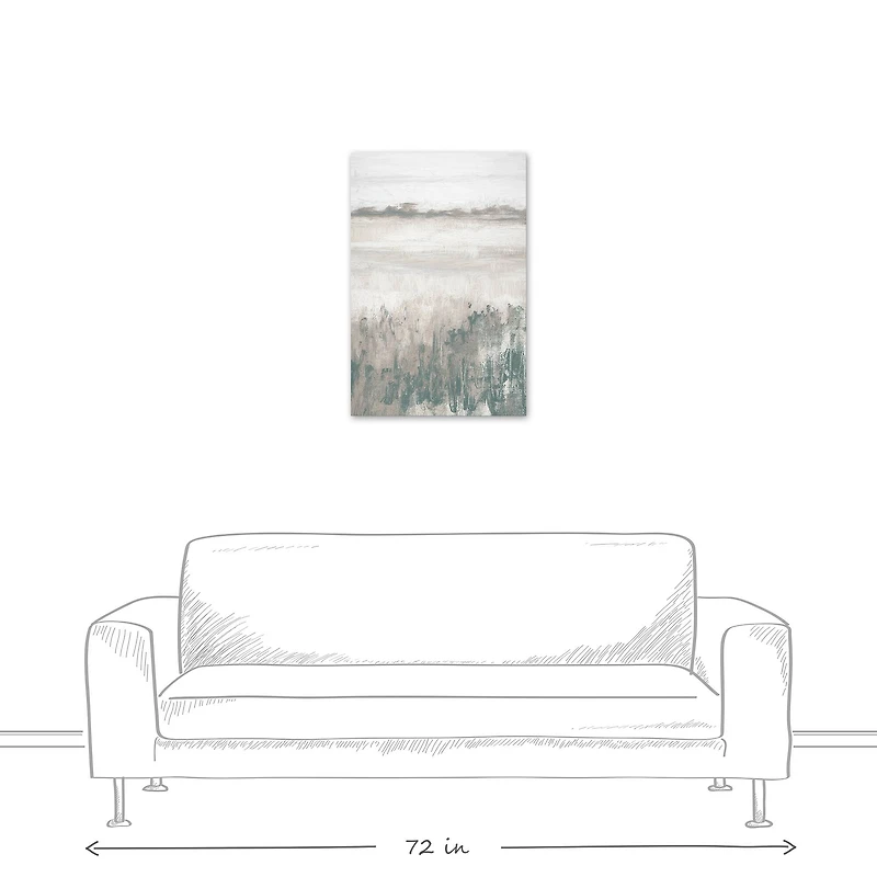 Soft Neutral Grass Landscape Canvas Wall Art